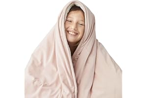 DEGREES OF COMFORT Soft Pink Weighted Blanket 7 lbs for Girls, Cozy Warm Sherpa Heavy Throw for Kids Sleep and Calming, 41x60 Twin Size, Blush