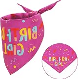 Pejlnd Dog Birthday Bandana Pink 79x32cm Large 5-25kg Birthday Party Scarf view 3