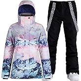 GSOU SNOW Women's Ski Jacket and Pants Waterproof Windproof Snowsuit Snowboarding Coat Insulated Warm Winter