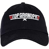 Top Grandpa | Funny 80s Dad Humor Movie Gun 1980s Military Air Force Men Baseball Dad Hat Black