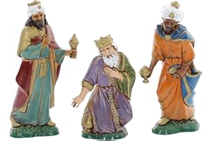 Moranduzzo Tris Magi for Nativity Scene, 10 cm, 1:20 Scale - Indestructible Nativity Figures - 700' Style, Hand-Finished Painting, Official Product, Made in Italy, Sculptor M. Landi