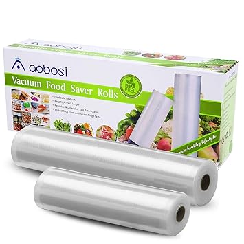 Aobosi Vakuumrollen Vakuumierfolie Rolle 28x600cm & 20x600cm groß - Premium Qualität Folienbeutel Folienrollen Für Sous Vide 