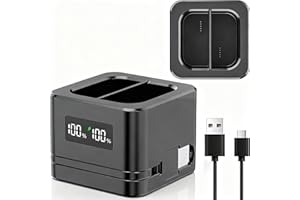 2026 Upgraded Ring Battery Charging Hub 2-Slot, LED Digital Display, Type-C Fast Charging Black Model Compatible with Doorbel