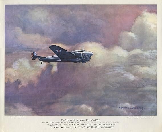 Beech Xg 35 1st Pressurized Cabin Aircraft 1937 Hubbell Calendar