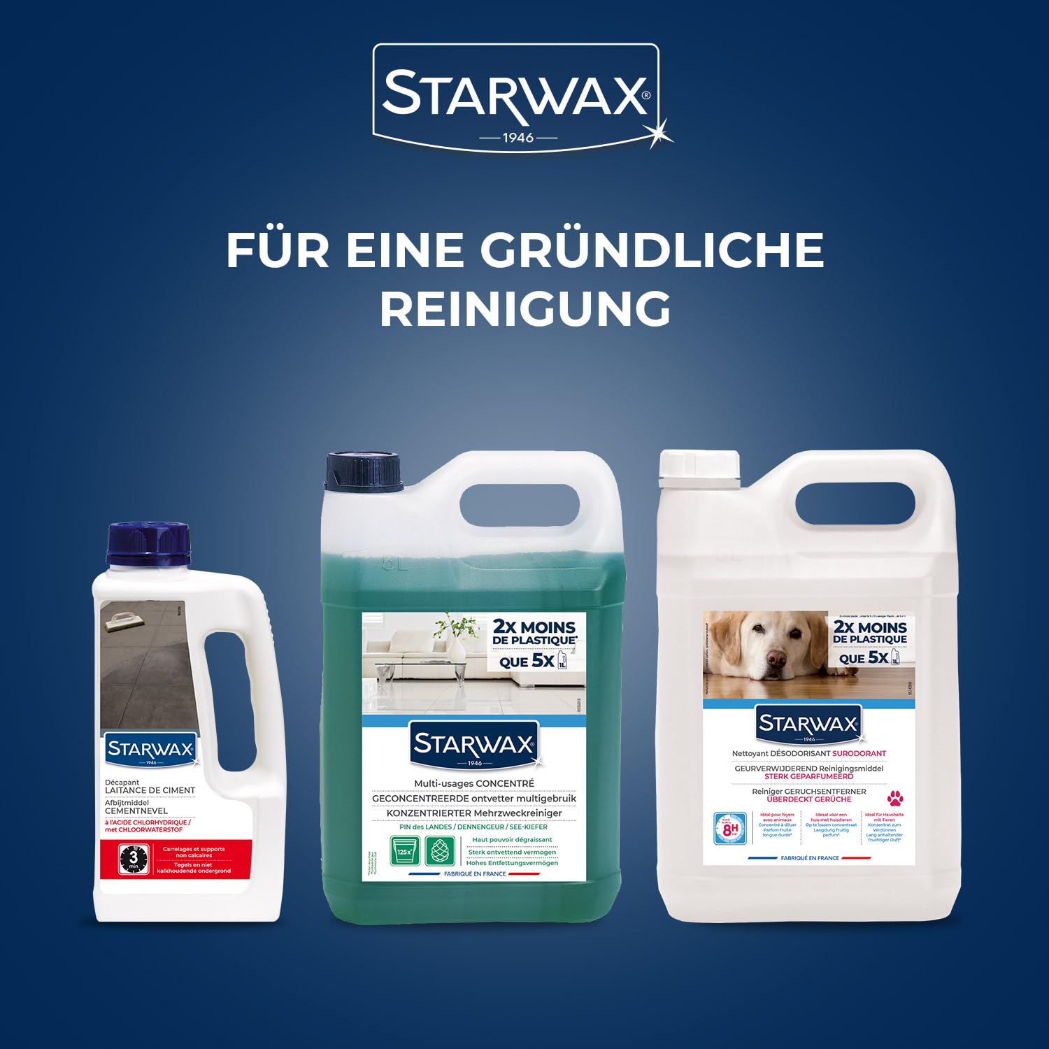 STARWAX Geruchsneutralisierer speziell für Haushalte mit Tieren - Reinigt, desinfiziert und desodoriert - Konzentriert - Überdeckt schlechte Gerüche - Ohne Chlor - 5 l 5
