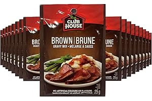 Club House, Dry Sauce/Seasoning/Marinade Mix, Brown Gravy, 25g, Case Pack 18 Count - Packaging May Vary