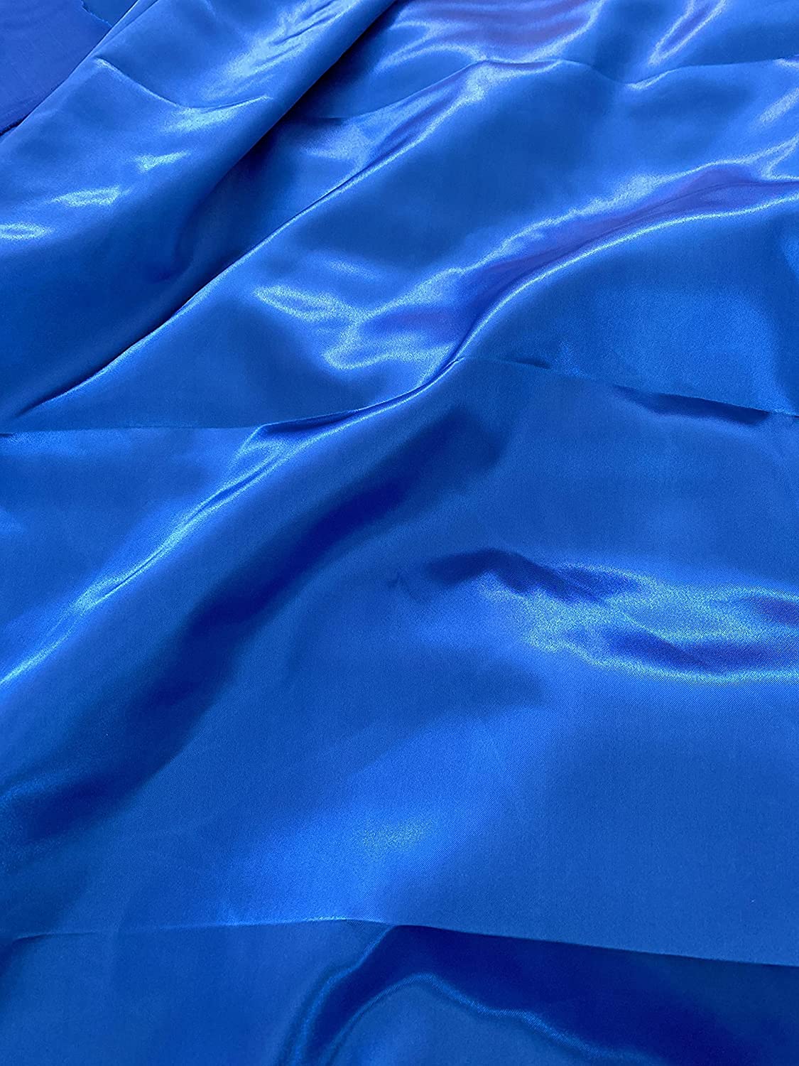 Fancy Textiles Silky Satin Plain Craft Dressmaking Fabric 60'' Wide (5 Meter, Royal Blue)