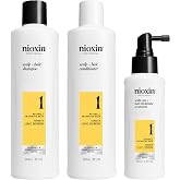 NIOXIN System Kits | Scalp + Hair Thickening | 1 Month Supply | Natural, Colored &amp; Damaged Hair with Light to Progressed Thinning | Strengthen &amp; Boost Hair Density with Niacinamide &amp; Biotin