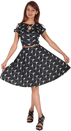 Buy Deltin Designer Italy Style Short One Piece Dress Cold Shoulder Sleeves Unique Design For Women And Girl X Large Black At Amazon In