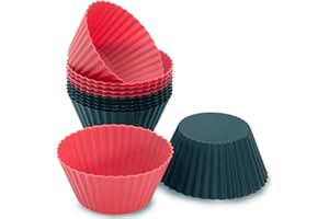 Freshware Cupcake Liners, Pack of 12 Silicone Muffin Cups, Baking Cups, Reusable & Non-Stick Cupcake Liners for Party Hallowe