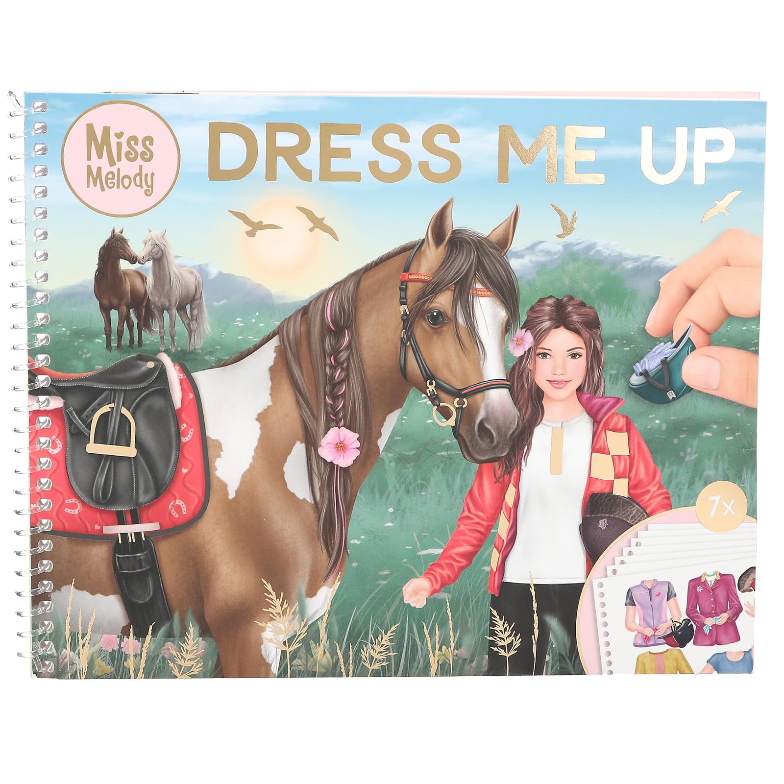 Depesche 13744 Miss Melody Dress Me Up Large Horse Sticker Book with 24 Background Pages for Decorating Including 7 Pages of Beautiful Stickers