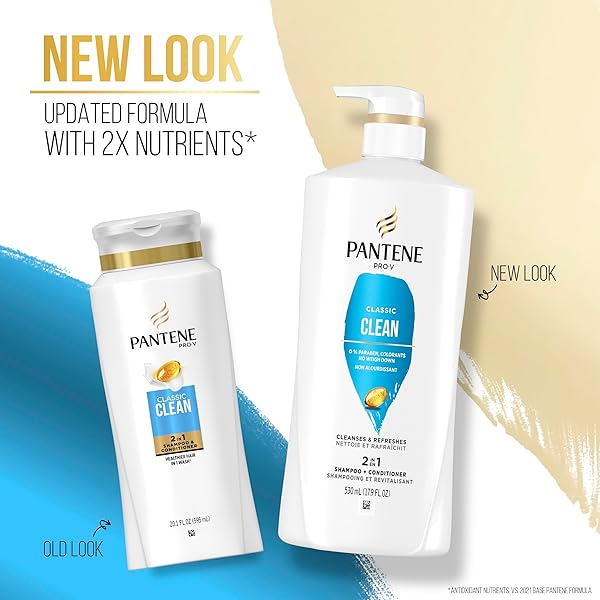 PANTENE PRO-V CLASSIC CLEAN 2IN1 SHAMPOO + CONDITIONER, 17.9OZ/530ML