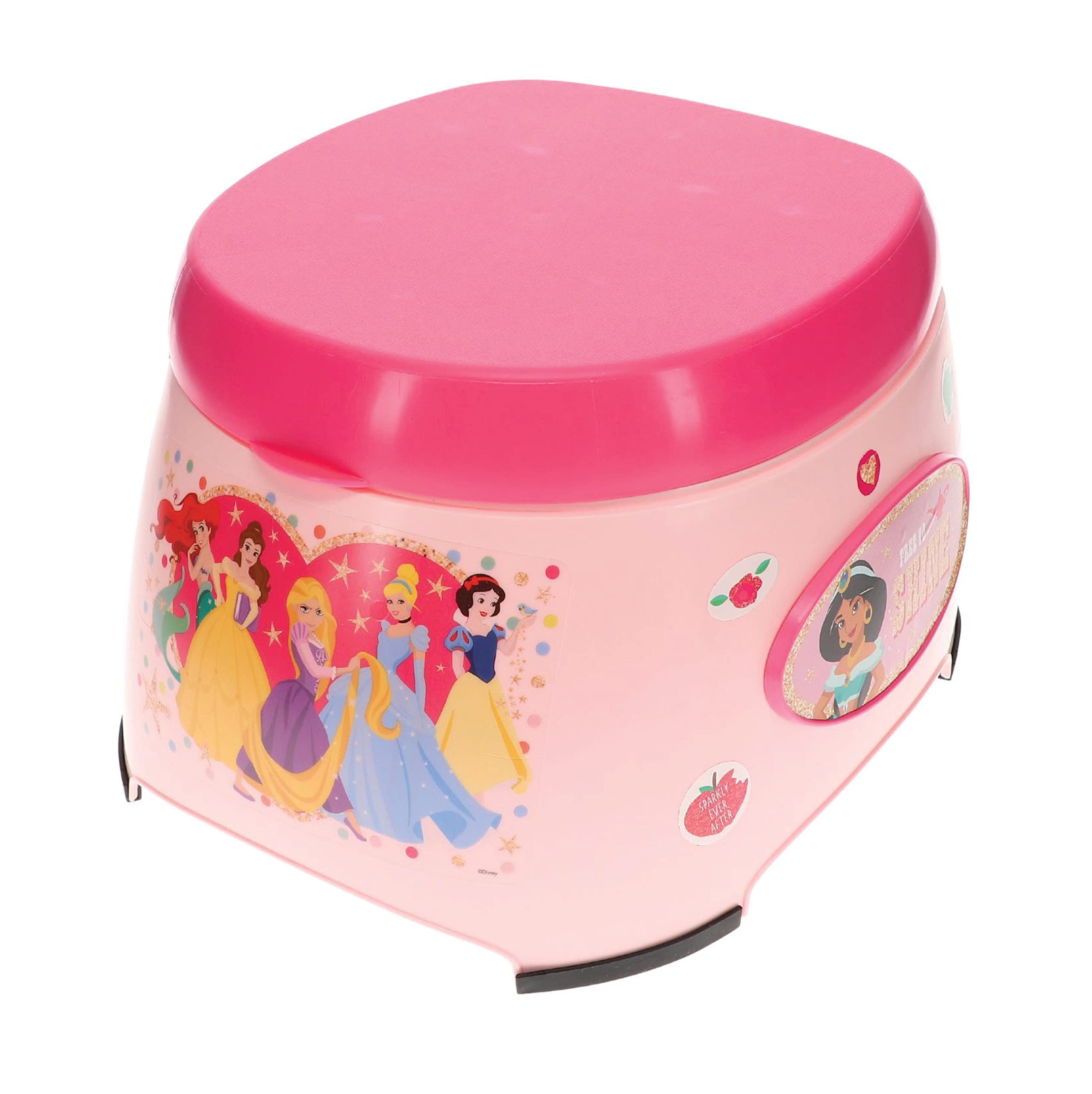 Disney Princess 3-in-1 Potty Training System for Toilet Training Kids, Multi-Stage Potty Training - Floor Potty, Detachable Potty Ring, Step Stool | Toilet Seat for Kids and Toddlers
