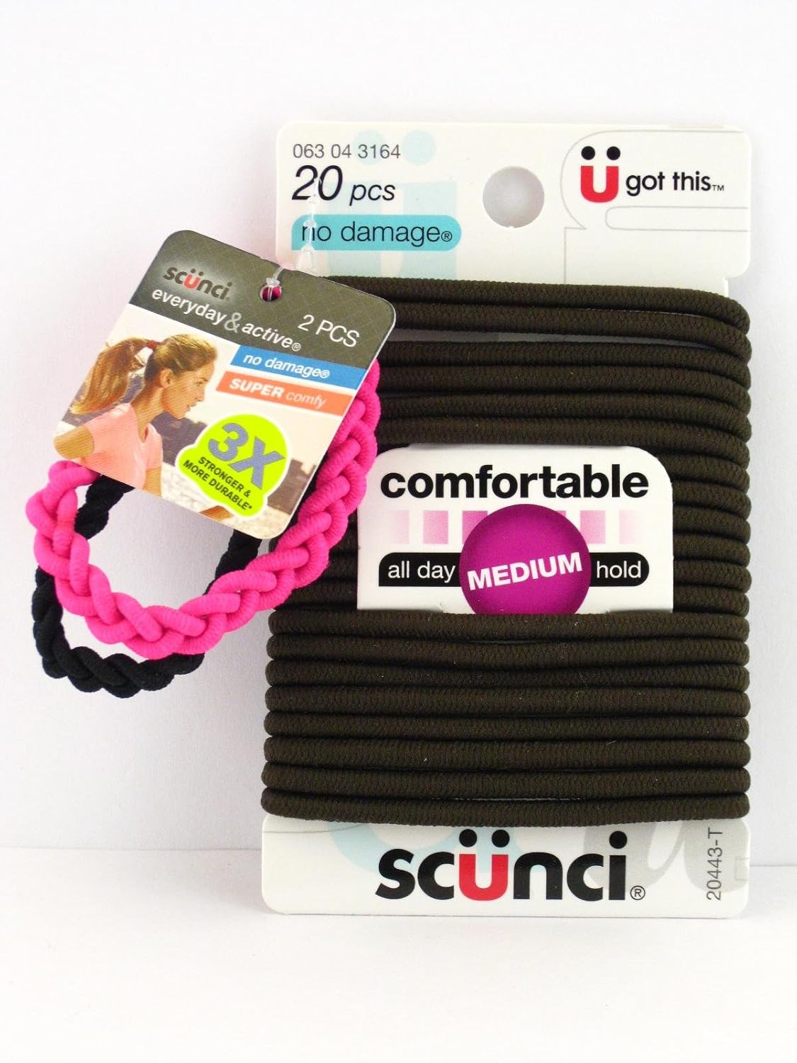 Amazon Com Scunci No Damage Comfortable Medium Hold Brown Hair