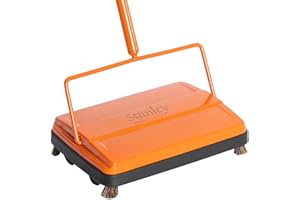 STANLEY HOME PRODUCTS Electrostatic Carpet & Floor Sweeper - Heavy Duty Lightweight Floor Cleaner - Suitable for Smooth Floors and Low Pile Rugs & Carpeting No Electricity Needed (Deep Orange)