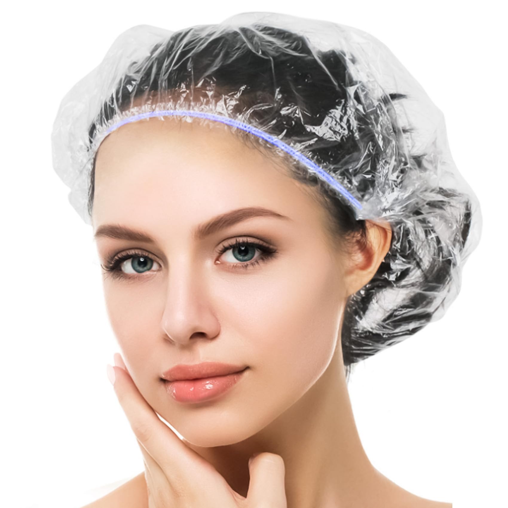 Mis.Moon 135PCS -52cm Disposable Shower Caps, Waterproof Elastic Shower Caps, Plastic Bath Caps for Home Use, Hotel, Spa, and Hair Salon (Colorful)