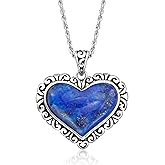Ross-Simons Lapis Heart Pendant Necklace in Sterling Silver. 18 inches