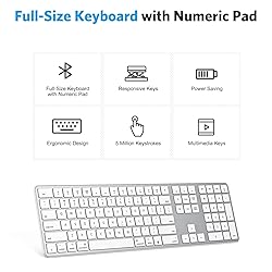 OMOTON Bluetooth Keyboard Compatible with Mac, with