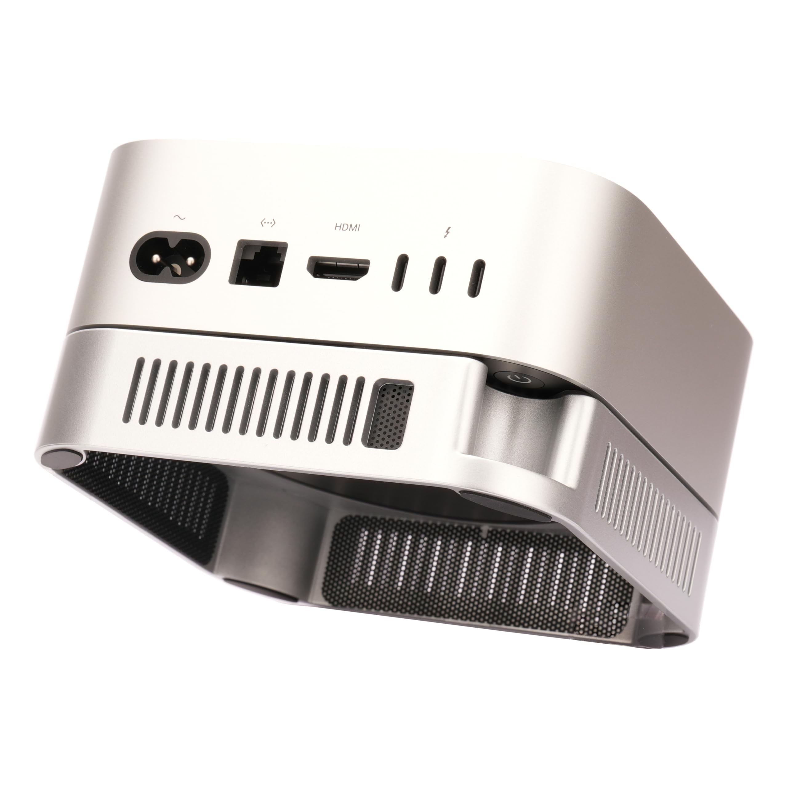 Psitek M4 M5 Mac mini Stand, Silber Halterung für Mac mini 2024-2026 mit Belüftung, Wärmeableitung, Kühlung, Schreibtischhalterung Zubehör mit Anti-Rutsch-Silikon und staubdichten Netzen