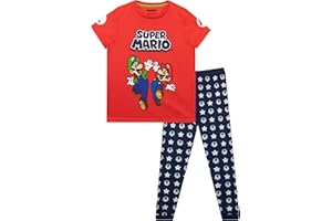 Super Mario Boys Pajamas, Mario and Luigi Boys Pjs, Gamer Pajamas for Kids, Official Gaming Merchandise