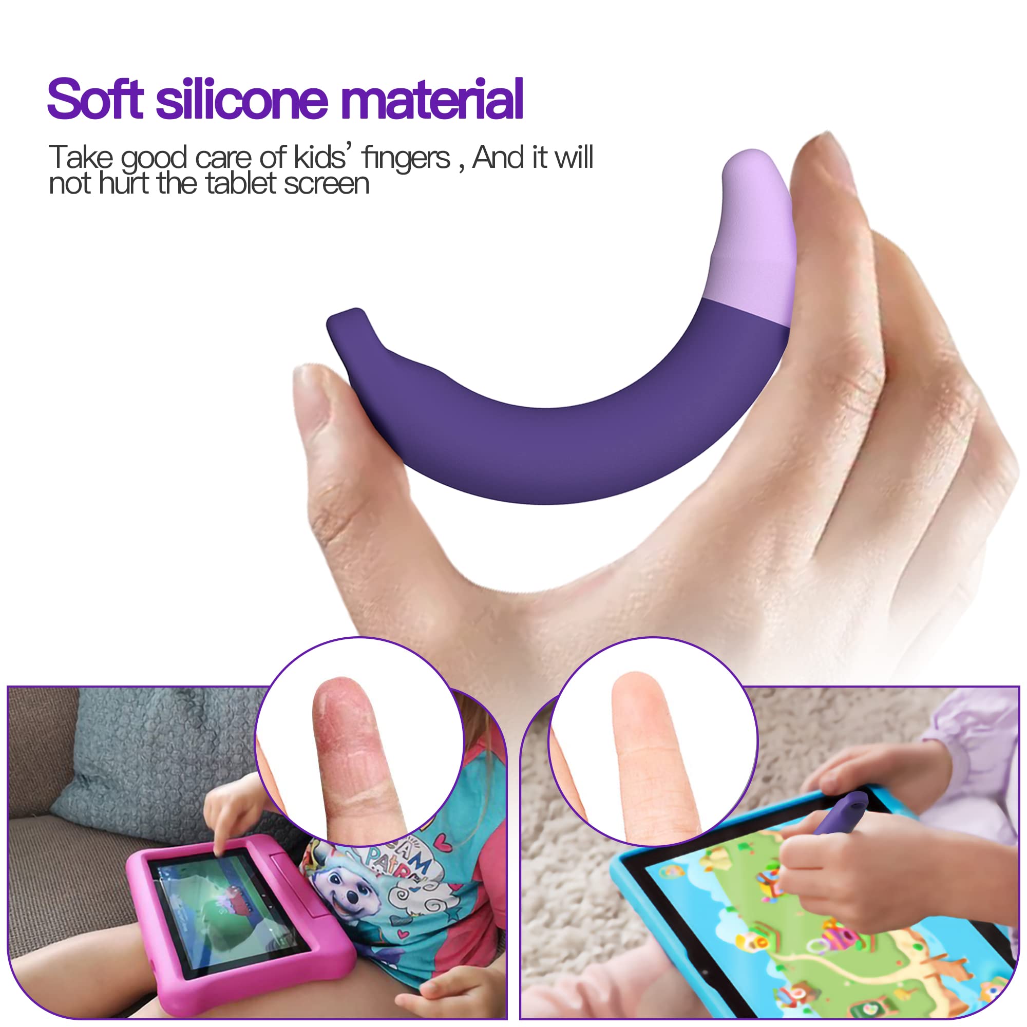 Kid-Friendly Pens for Touch Screens - 2 Pack of Purple and Blue Stylus Pens Compatible with Kindle, iPad, iPhone