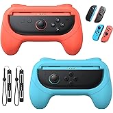 FASTSNAIL [Switch 1/2 Compatible] Grips for Nintendo Switch 2 /Switvh/OLED for Joy-Con 2, Wear-Resistant & Anti-Slip Controll