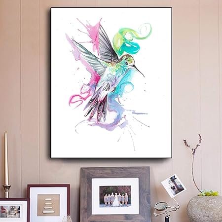 Lienzo pintura acuarela pájaros póster arte minimalismo impresiones