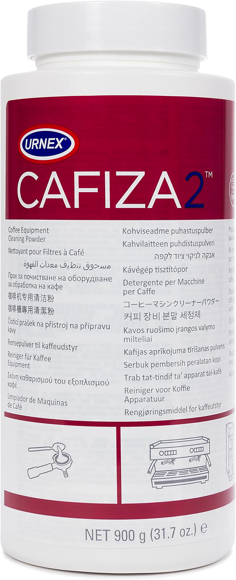 Urnex Cafiza2 Espresso Machine Cleaner Powder 900G Tub White