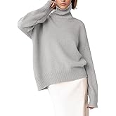 YKR Women's Turtleneck Sweater Chunky Long Sleeve Knitted Pullover High Low Hem Trendy 2025 Fall Winter Basic Jumper Top