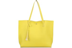 Nodykka Women Tote Bags Top Handle Satchel Handbags PU Faux Leather Tote Bag with Tassel Shoulder Purse