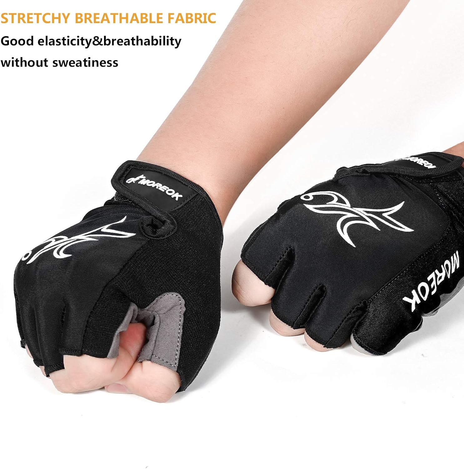 MOREOK Cycling Gloves Mountain Bike Gloves 5MM SBR Pad Shock-Absorbing Anti- Slip Breathable MTB DH Road Bicycle Gloves for Men Women : Clothing