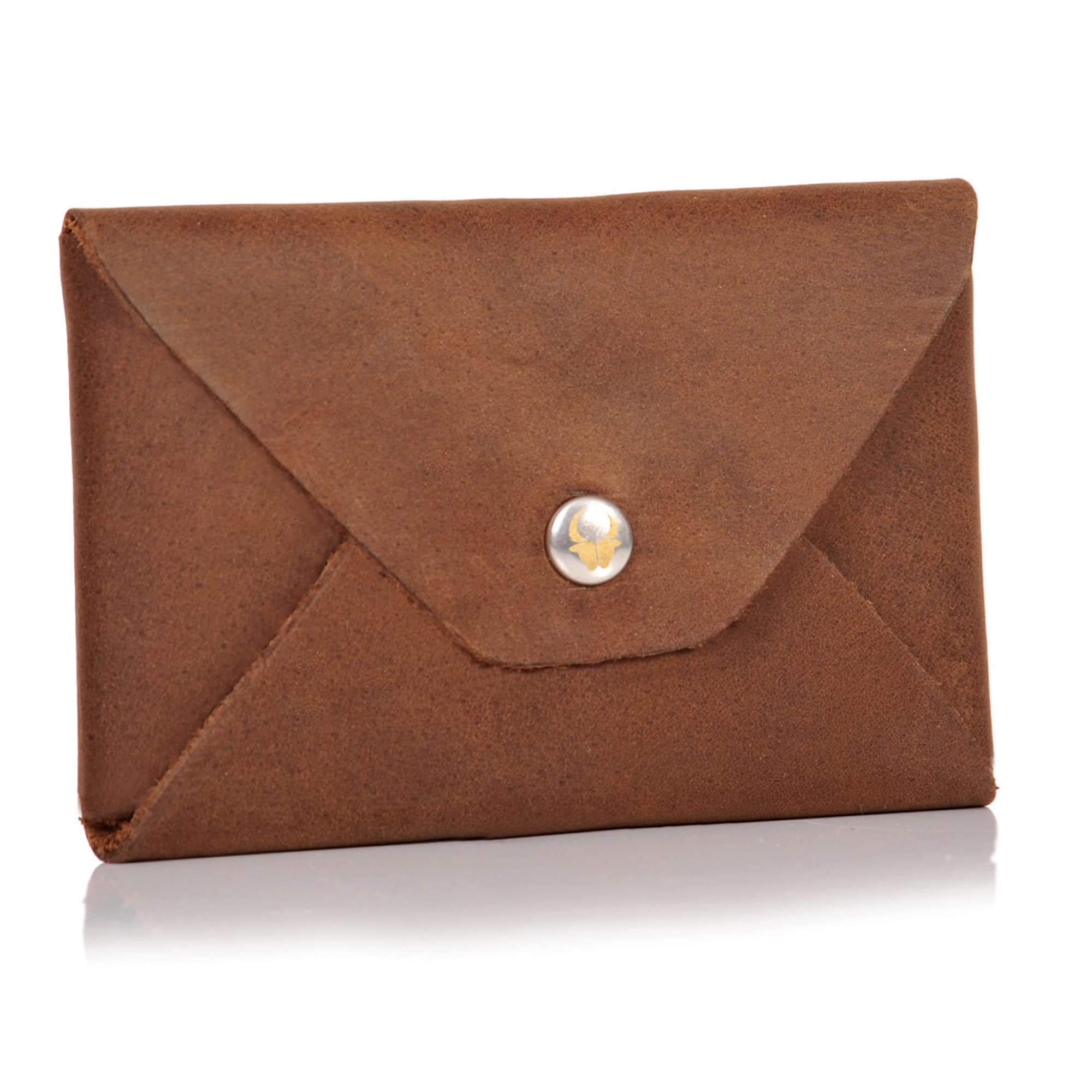 DONBOLSO Business Card Holder Oslo I Genuine Leather Case for 20 Business Cards or 10 Credit Cards I Business Card Wallet for Men and Women I Brown Vintage