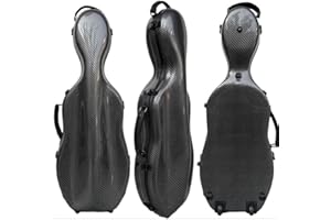 15"-17" Viola case with Wheels, Carbon Fiber Composite Viola case Hard Case Adjustable Size (Color : Black)