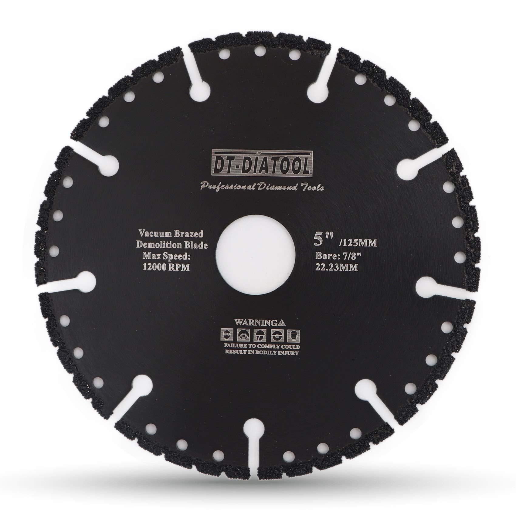 DT-DIATOOL Diamond Cutting Disc 5 Inch / 125mm Multi Purpose Disc for Reinforced Concrete Steel Metal Rebar PVC