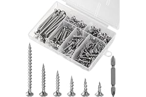 Wensilon #6 410 Stainless Steel Fastener Drywall Screws Kit-Phillips with coarse Threaded tip, Suitable for Drywall Slate, Wood, etc.