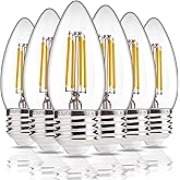 ALAMPEVER 6 Pack Chandelier Light Bulbs 60W Equivalent, E26 Edison Bulb, 450LM Dimmable LED Light Bulb, 2700K Soft White, B11 Type, 4.5W, Ideal for Living Room, Bedroom, Dining Room