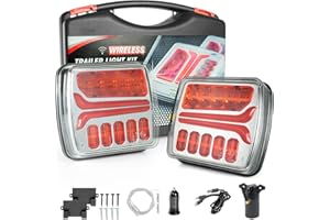 NEONLG Wireless Trailer Lights Kit, Magnetic LED Tail Light for Trailer, IP67 Waterproof, Rechargeable Turn Signals Portable Brake Lights for Running Stop Towing Truck Tow Camper Boat RV Caravan