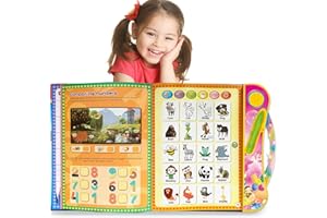 WENBEIER ABC Sound Books Interactive Electronic Learning Books for Toddlers with Alphabet, Numbers, Animals, Music, Games Educational Toys for Kids 3 Years+