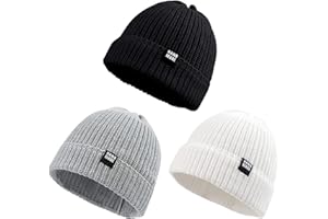 JANGANNSA Simple Knitted Baby Beanie Hip-Hop Boys Winter Hat Toddler Kids Bonnet for Girls 0-5Y
