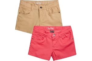 Real Love Girls' Super Stretch Twill Shorts (2 Pack)