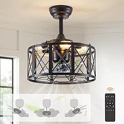 LEDIARY 16in Caged Fandelier Ceiling Fan with