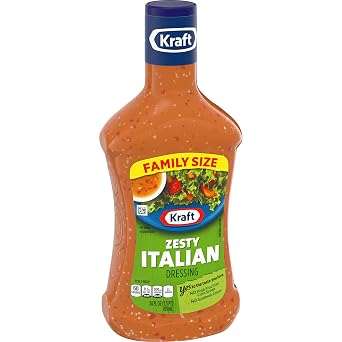Kraft dressing zesty italian canola and/or soybean Oil, Water vinegar, sugar, salt, contains less than 2% of dried garlic, g (021000646180)