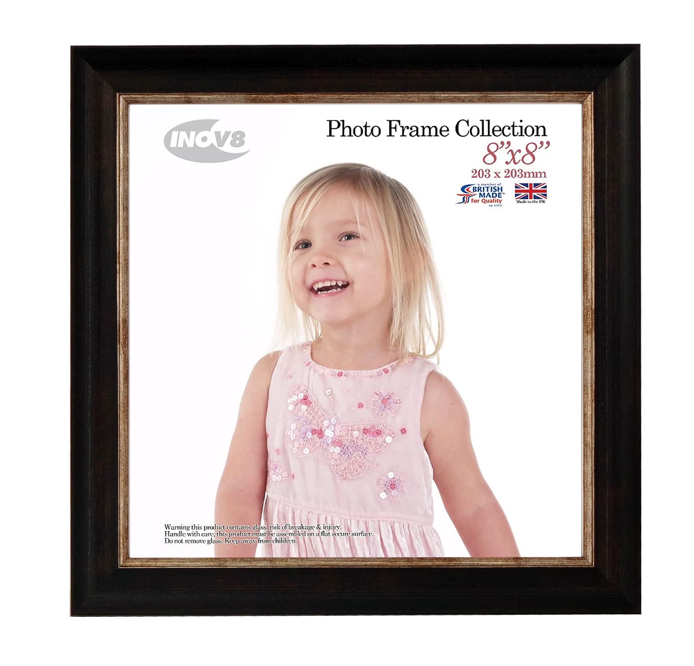 Inov8 Framing PFES-SWBK-88 Photo Frame, Washed Black, 8x8 Inch