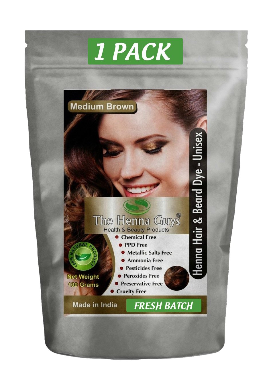 Amazon.com : 1 Pack Auburn Henna Hair & Beard Color / Dye 100 Grams