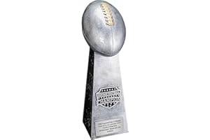Decade Awards Fantasy Football Champion Trophy, Silver or Gold - FFL Tower Award - Custom Engraved Plate on Request (11.5 or 16 Inch Tall)
