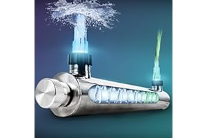 coospider-repta 55W UV Light for Above Groud Pool Cold Plunge Aquarium Algae Control with UVC Bulb Stainless Steel Ultraviolet Green Water Machine Algae Remover for Pond