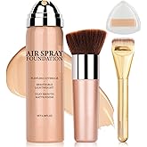 AIUEO Airbrush Foundation Makeup Spray for Mature Skin Lightweight Full Coverage Airbrush Flawless Setting Spray Foundation Makeup-Beige