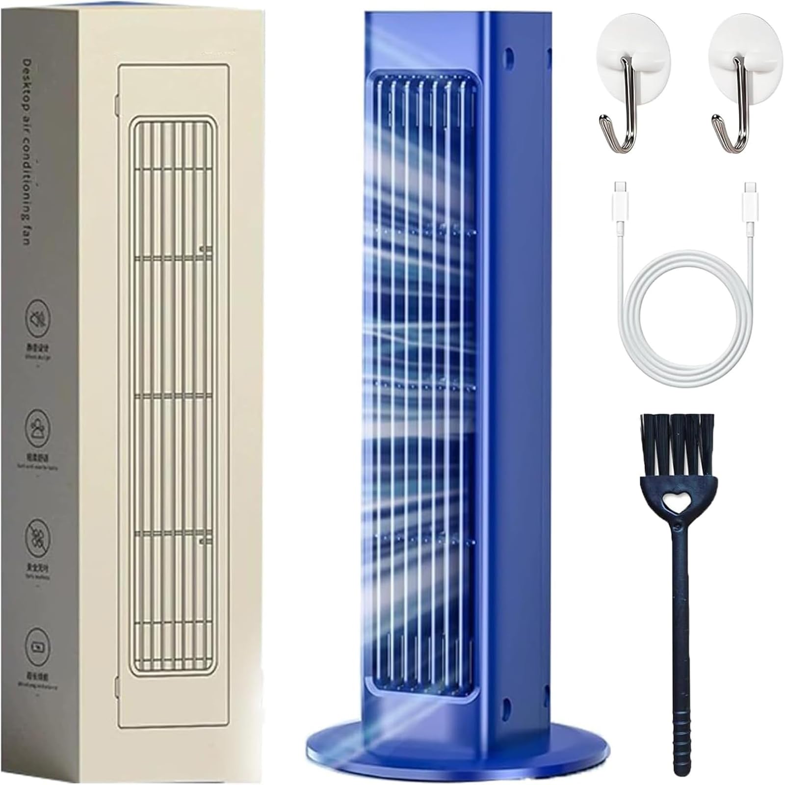 Breezamax, Breezamax Ac, Breeze Max Air Cooler, Portable Air Conditioner Unit, Beat The Scorching Heat & Humidity—Instantly, Small And Compact Ultra Quiet Energy Efficient (Blue-Charging)