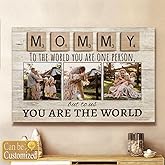 VIRAGIL Personalized Mom Gift - Mommy To The World You Are One Person Canvas, Happy Mothers Day Gift From Son