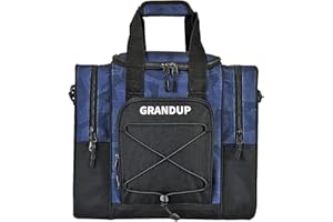 GRANDUP Bowling Ball Bag for Single Ball - Black Bowling accessories Ball Tote Bag Bowling Bag with Padded Ball Holder - Fits Bowling Shoes Up to Mens Size 14